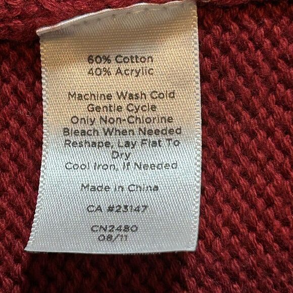 Talbots Womens XL Red Open Front Cardigan Cotton Sweater - Picture 4 of 4